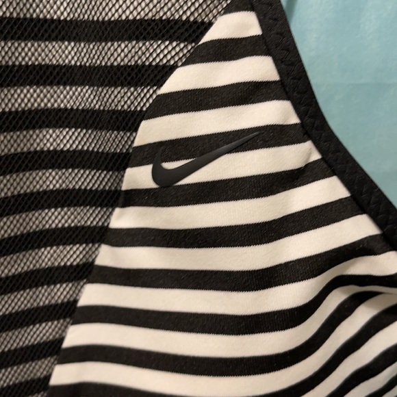 NWT NIKE BLK/WHT MESH TANKINI TOP SZ LG. - Picture 3 of 8